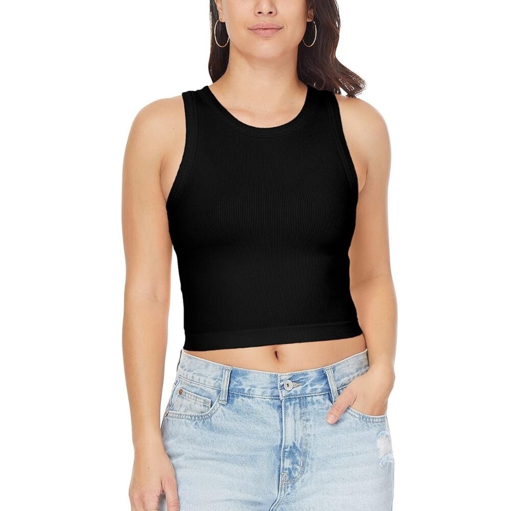 Womens Wallflower InstaSmooth Cindy Seamless Rib High Crew Tank Size XS Sm NWT